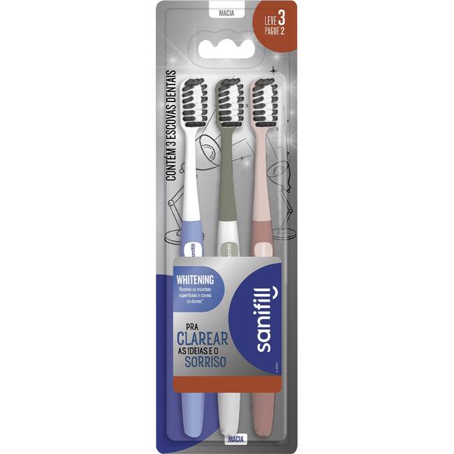 Escova Dental Sanifill Whitening - Leve 3, Pague 2 Escovas