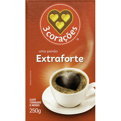 Café Torrado e Moído a Vácuo Extraforte 3 Corações Pacote 250g
