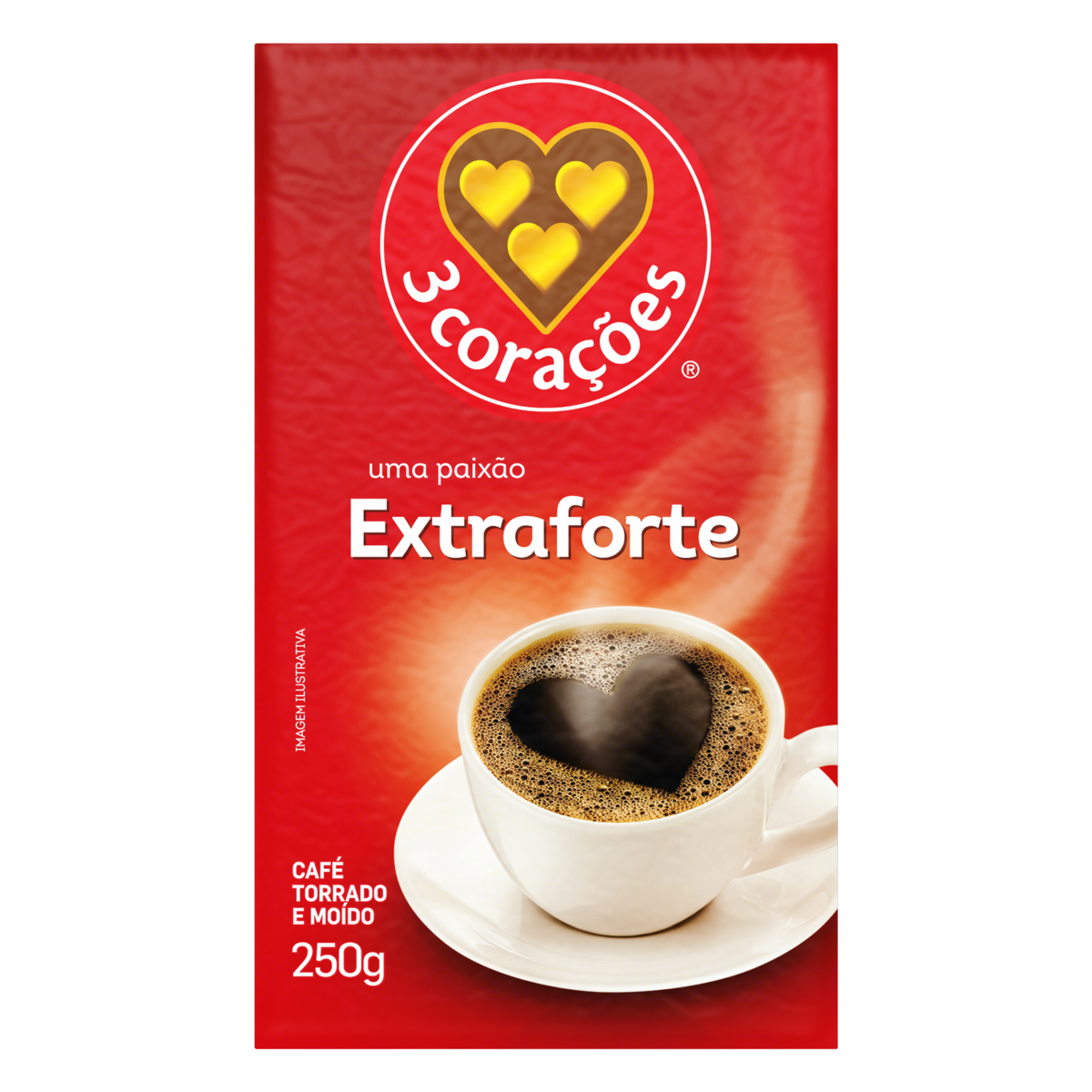 Café Torrado e Moído a Vácuo Extraforte 3 Corações Pacote 250g