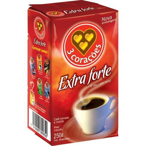 Café Torrado e Moído a Vácuo Extraforte 3 Corações Pacote 250g