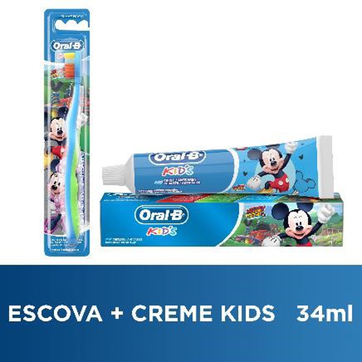 Creme Dental + Escova Dental Oral-B Kids Mickey 50g 