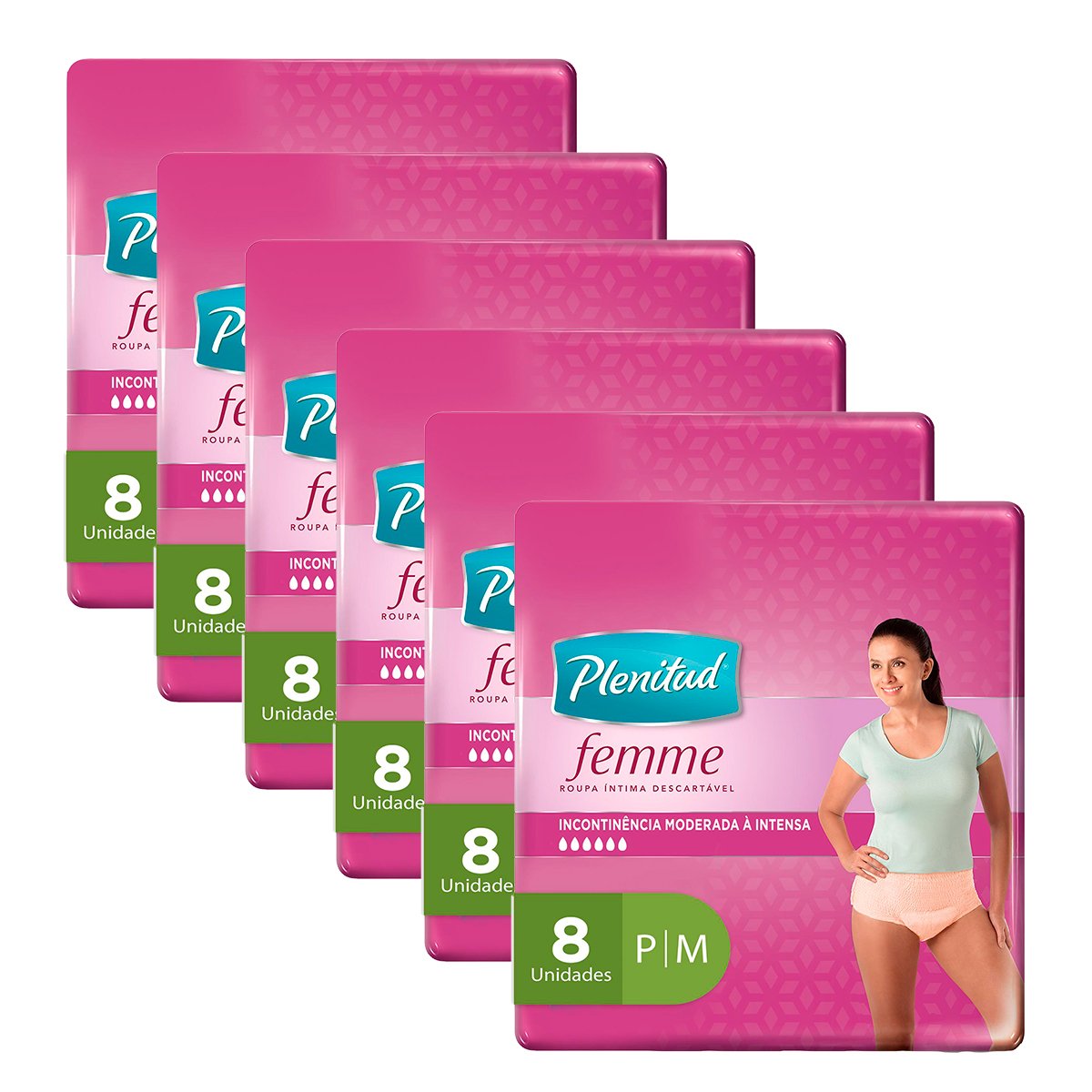 Kit Roupa Íntima Descartável Plenitud Active P/M Pacote 8 Unidades - Leve 6 pague 5 