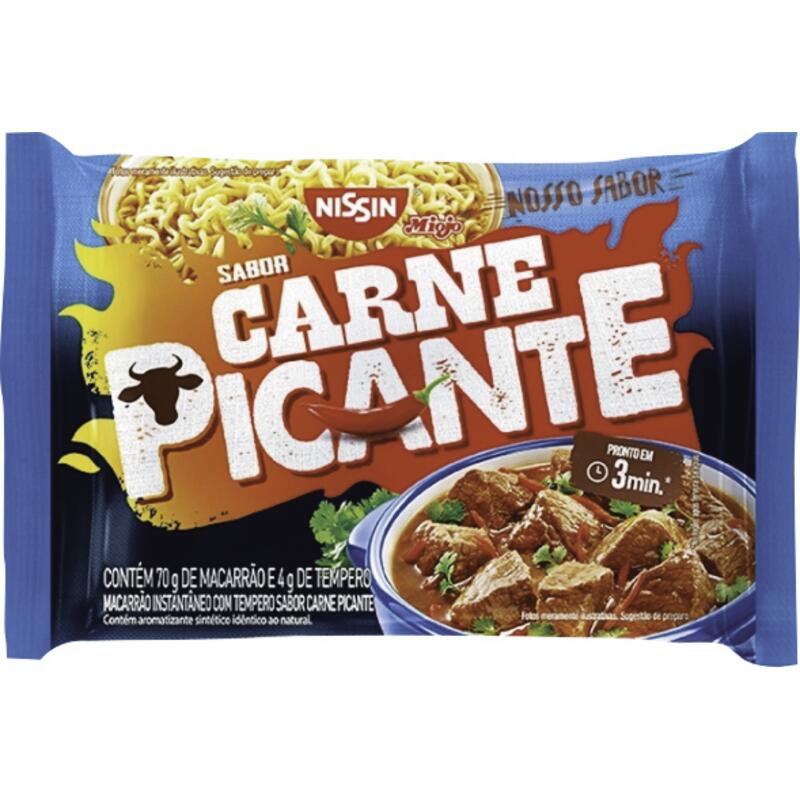 Macarrão Instantâneo Nissin Nosso Sabor Carne picante 74g