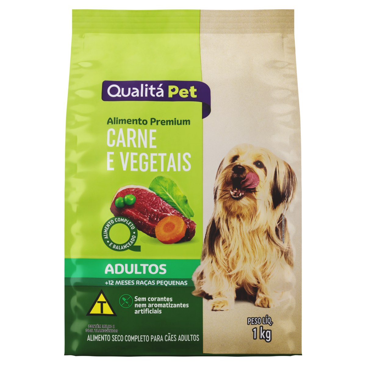 Ração QUALITÁ Para Cães Raças Pequenas Sabor Carne e Vegetais 1kg
