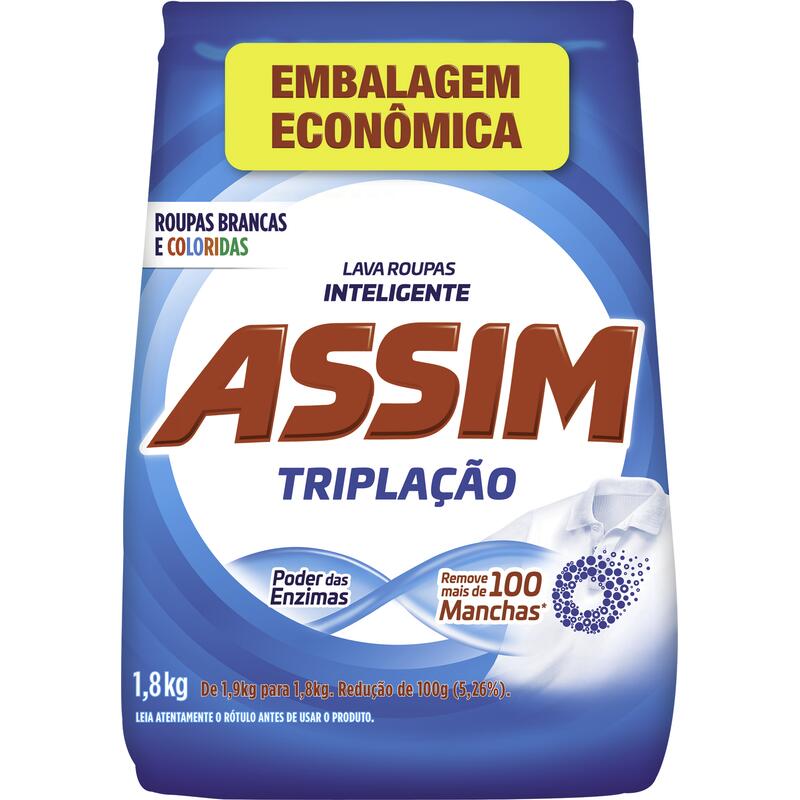 Detergente em Pó Triplação Assim 1,8kg