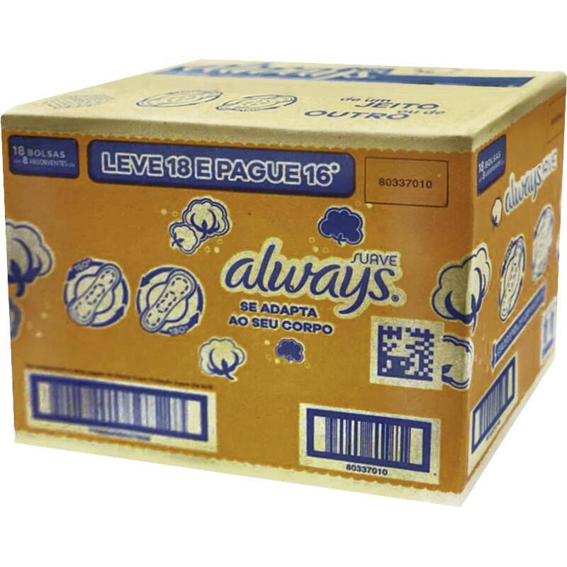 Absorvente Always Super Proteção Suave com abas 18 un