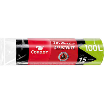 Saco de Lixo Condor Reforçado 100L 15 un
