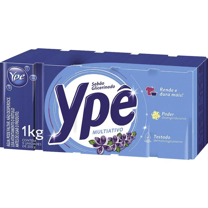 Sabão em Pedaço Ypê Perfumado Azul 5x200g