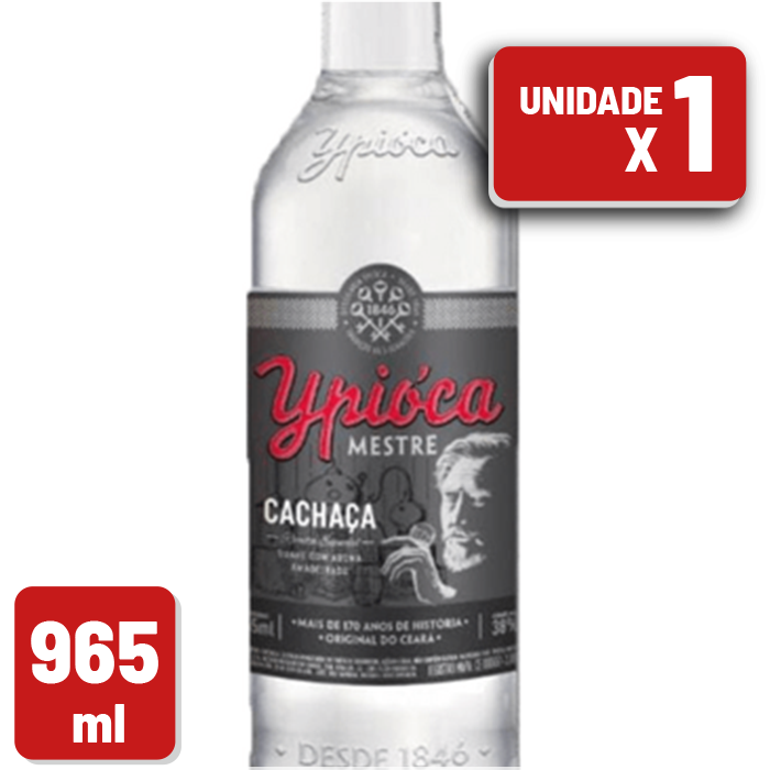 Cachaça Ypioca Mestre Prata Garrafa Vidro 965ml