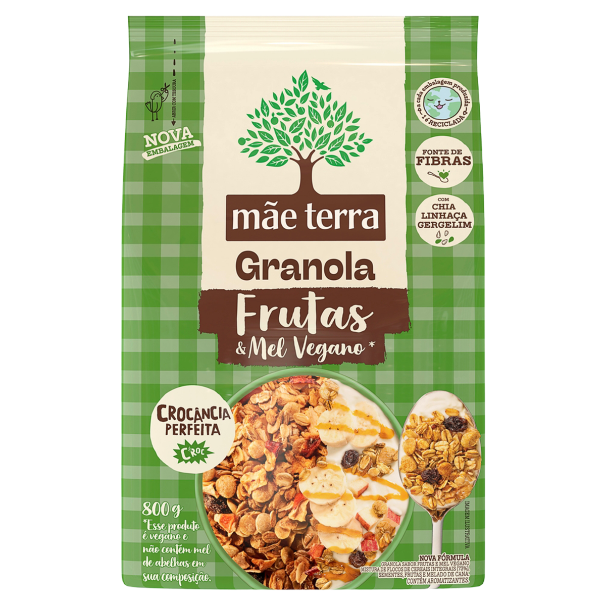 Granola MÃE TERRA Frutas e Mel Pacote 800g