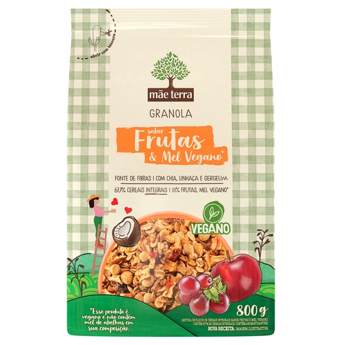 Granola MÃE TERRA Frutas e Mel Pacote 800g