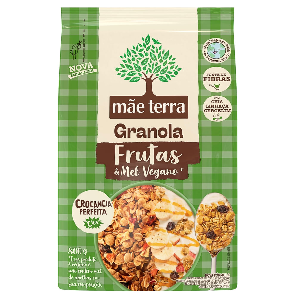 Granola MÃE TERRA Frutas e Mel Pacote 800g