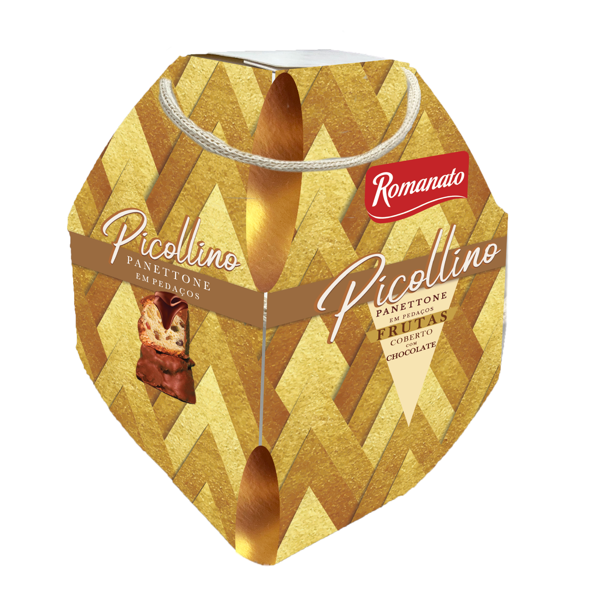 Panettone Picollino Frutas com cobertura chocolate 20x100g