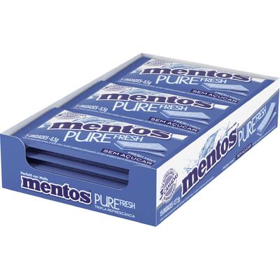 Chiclete Mentos Pure Mint 15 un