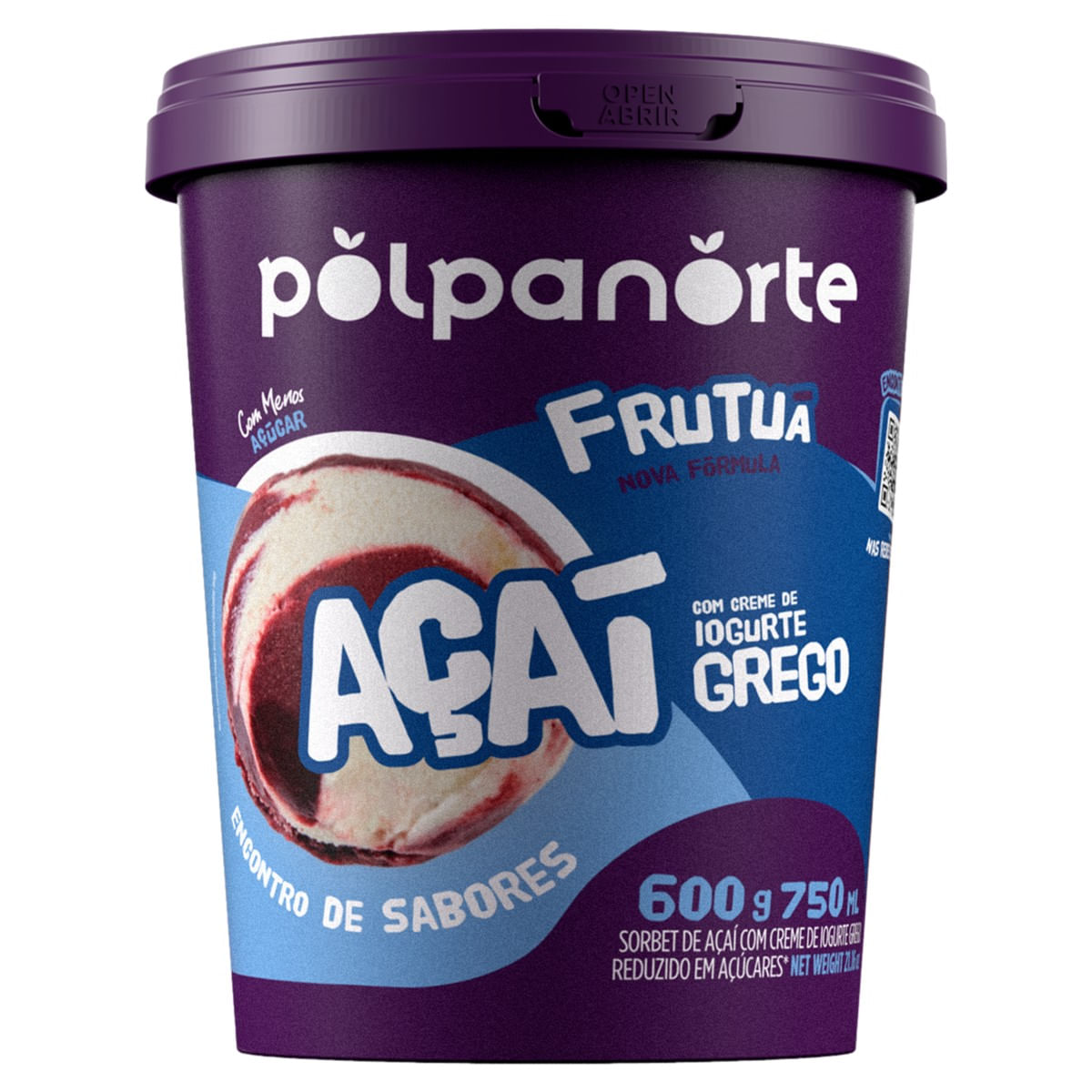 Açaí POLPANORTE Frutuá com Iogurte Grego 600g