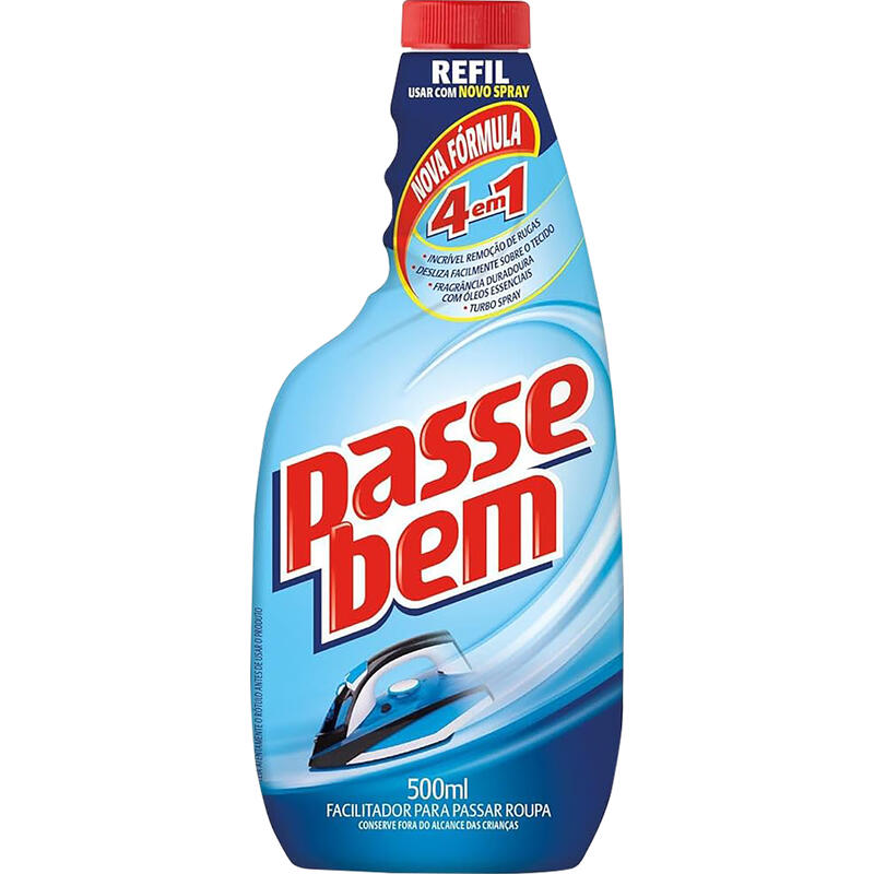 Facilitador de Passar Roupas PASSE BEM 4 em 1 Refil 500ml