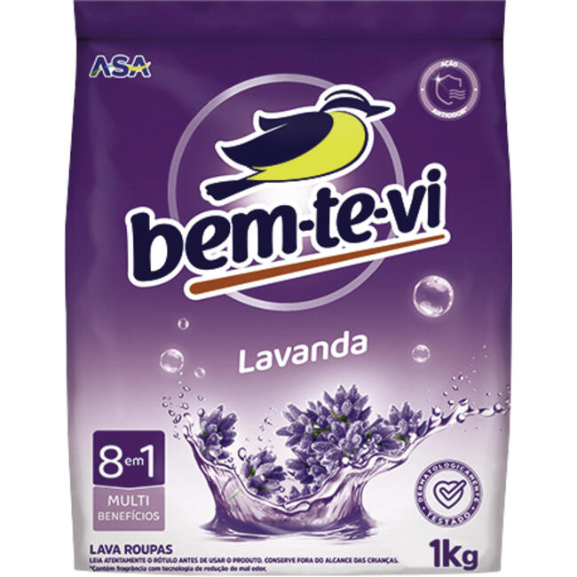 Lava Roupas em Pó Bem-te-vi Lavanda 1kg