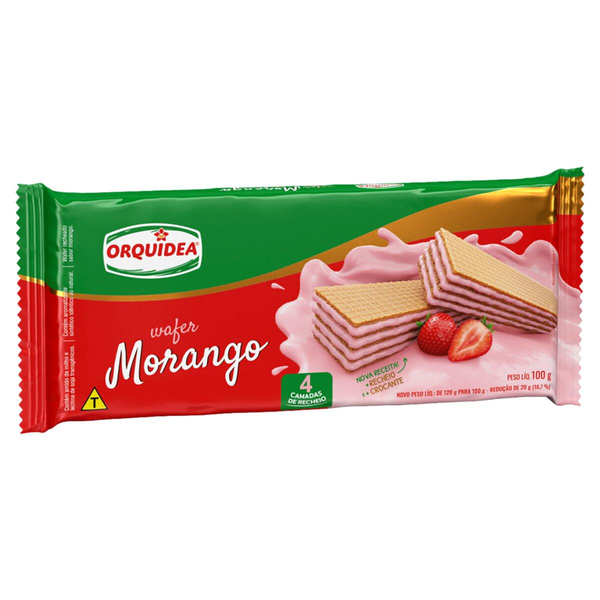 Biscoito Waffer Orquídea 100g - Morango