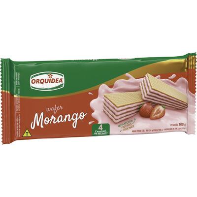 Biscoito Waffer Orquídea 100g - Morango