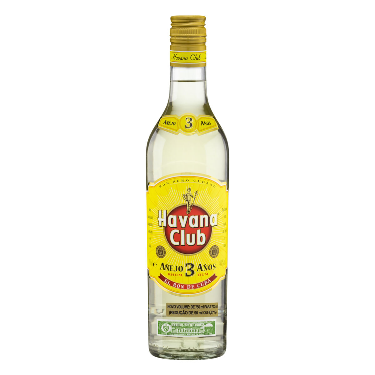 Rum Cubano Envelhecido 3 Anos Havana Club 700ml