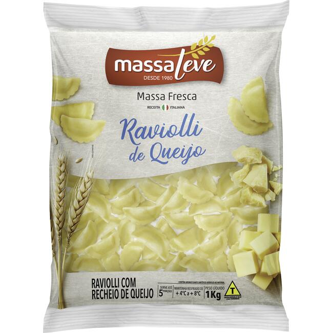 Raviolli Massa Leve 4 Queijos 1kg