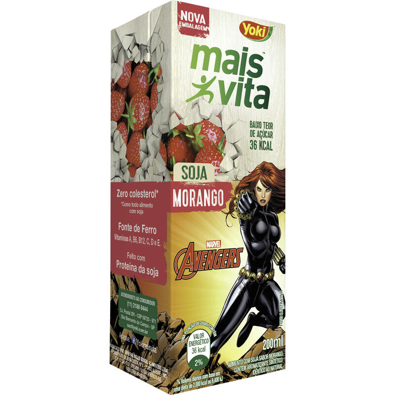 Alimento Mais Vita Yoki À Base de Soja Morango 200ml