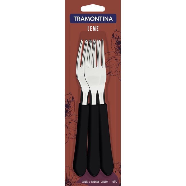 Garfo de Mesa Tramontina Leme Preto 6 pcs