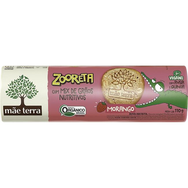 Biscoito Orgânico Zooreta Mãe Terra Morango 110g