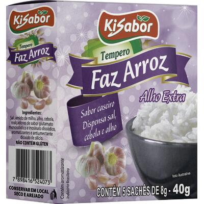 Tempero Kisabor Faz Arroz Alho Extra 40g