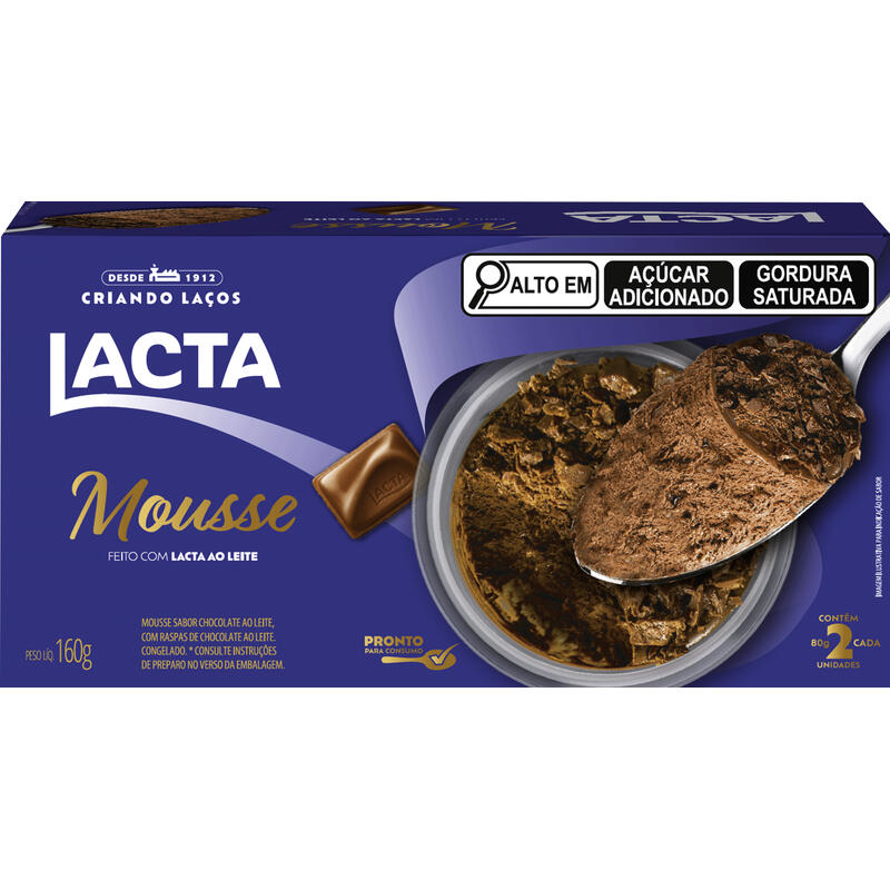 Mousse Lacta Chocolate Ao Leite 160g