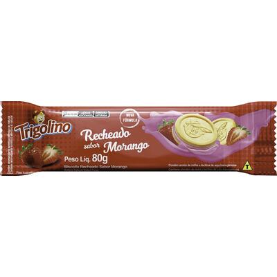 Biscoito Recheado Trigolino Morango 80g