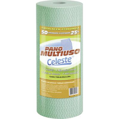 Pano Multiuso Celeste 30cm x 25m - Verde 50 un