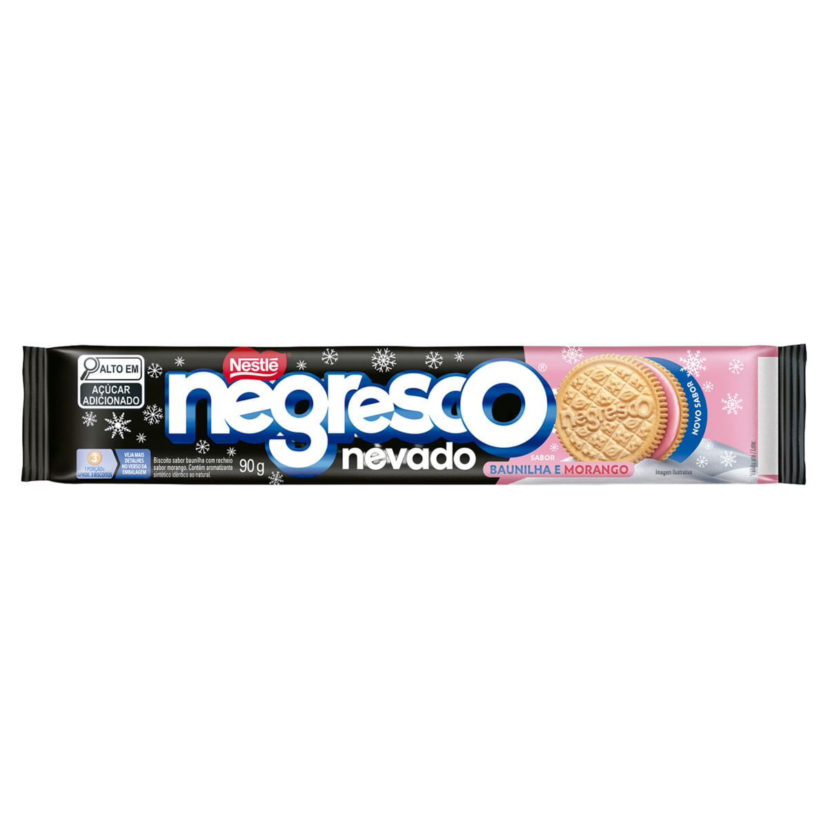 Biscoito NEGRESCO Nevado Baunilha e Morango 90g