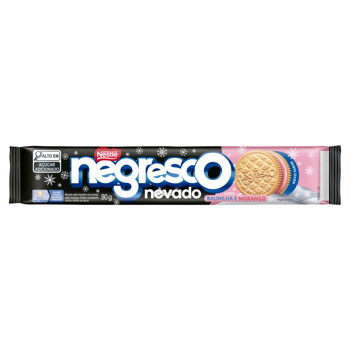 Biscoito NEGRESCO Nevado Baunilha e Morango 90g