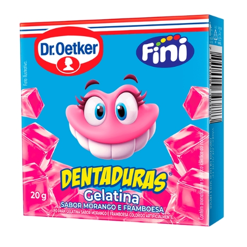 Pó de Gelatina DR OETKER Fini Dentaduras Morango e Framboesa 20g