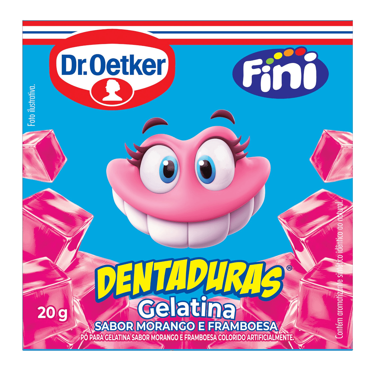 Pó de Gelatina DR OETKER Fini Dentaduras Morango e Framboesa 20g