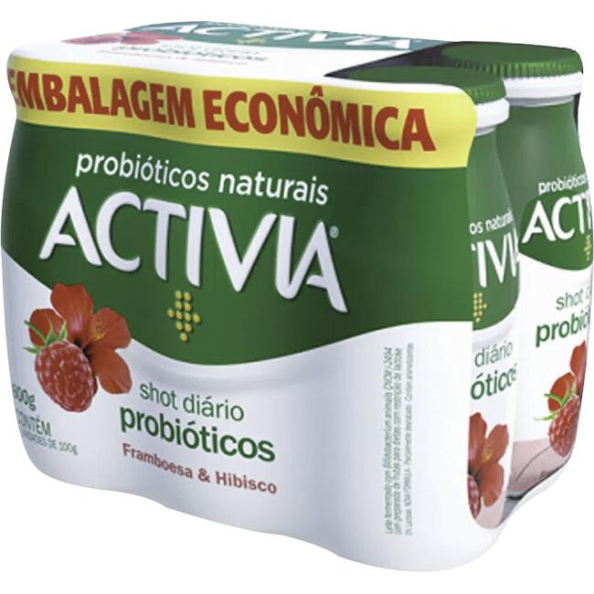 Leite Ferm Activia Shot Diário Framboesa e hibisco 600g