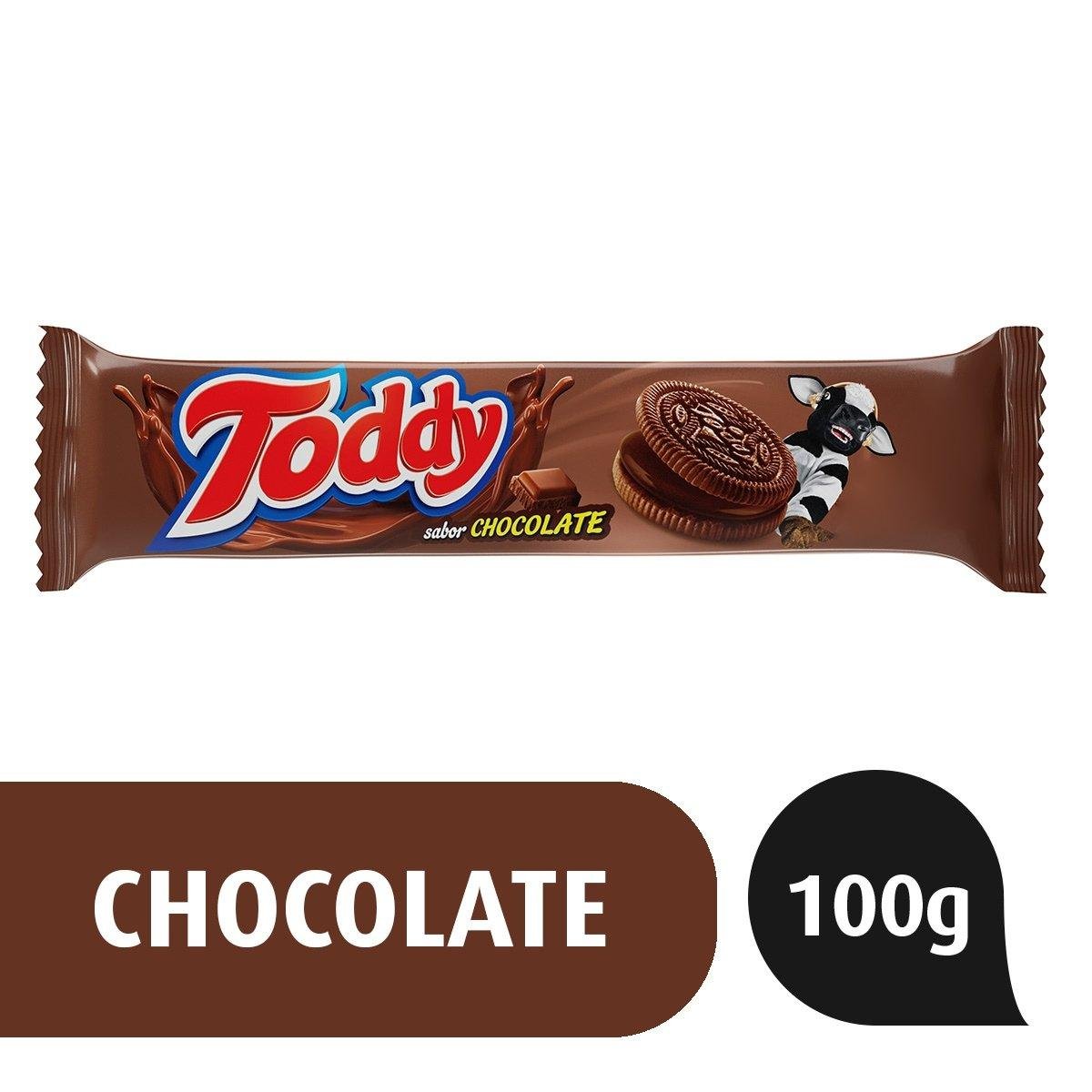 Biscoito Chocolate Recheio Chocolate Toddy Pacote 100g