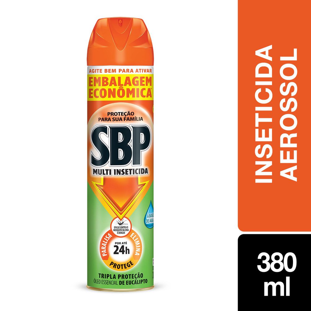 Multi Inseticida Aerossol SBP Óleo de Eucalipto 380ml Embalagem Econômica