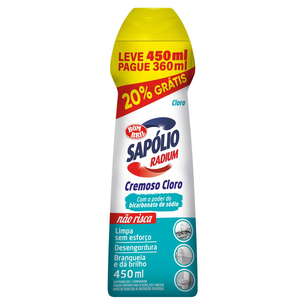 Saponáceo Cremoso Sapólio Radium Squeeze Leve 450ml Pague 360ml
