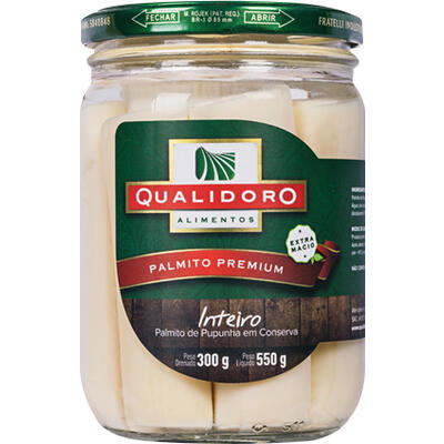 Palmito-pupunha Qualidoro 300g - Inteiro - Vidro