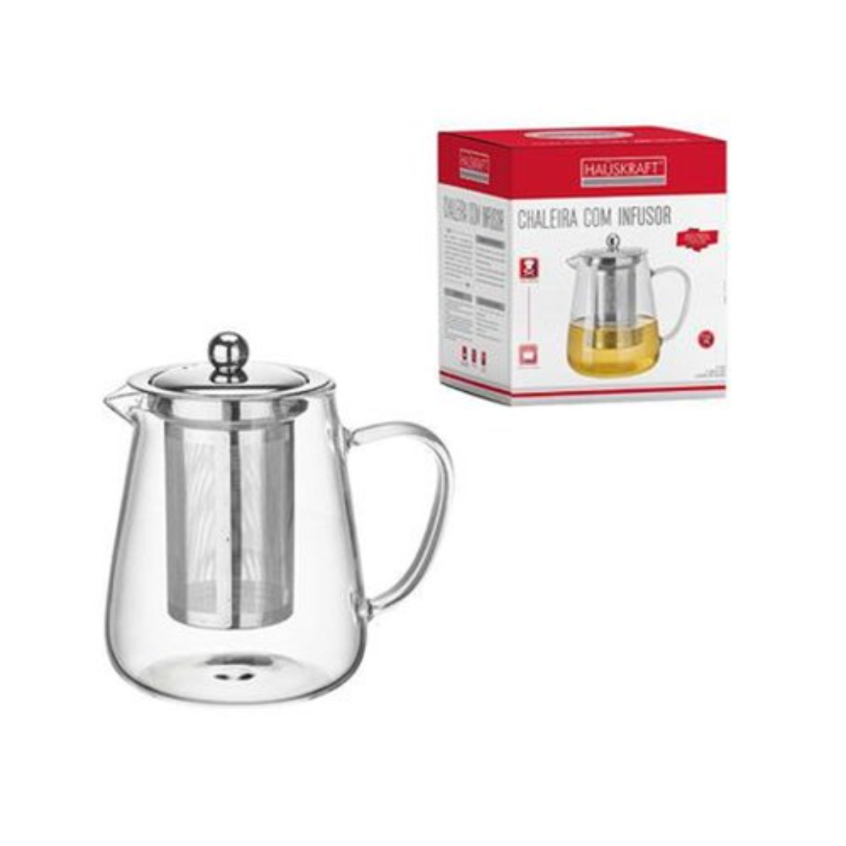 Bule Chá Vidro com Infusor Boro 750ml