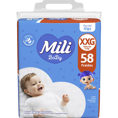 Fralda Descartável Mili Baby Giga XXG 58 un