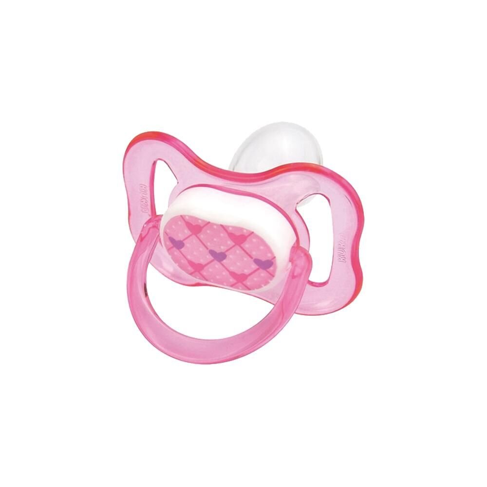 Chupeta Kuka Color Ortodôntica Decorada Rosa N°2