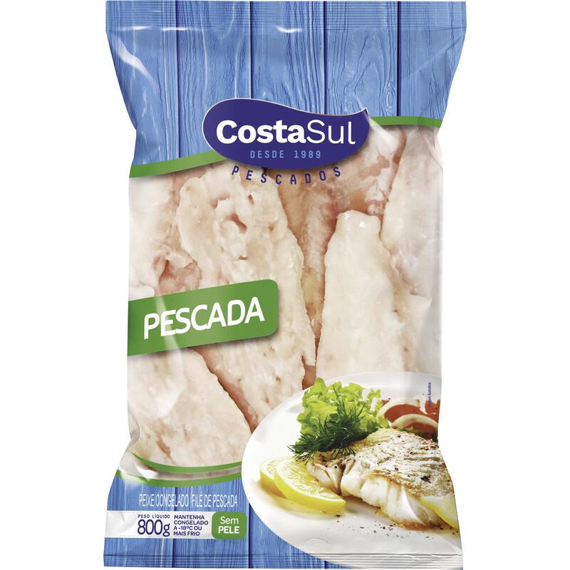 Filé de Peixe Pescada Costa Sul Congelado 800g