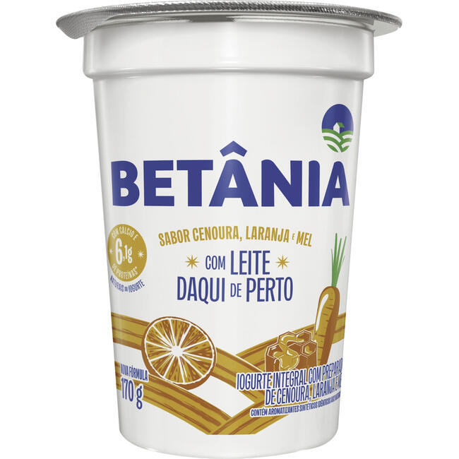 Iogurte Natural Betânia Cenoura e Laranja 170g