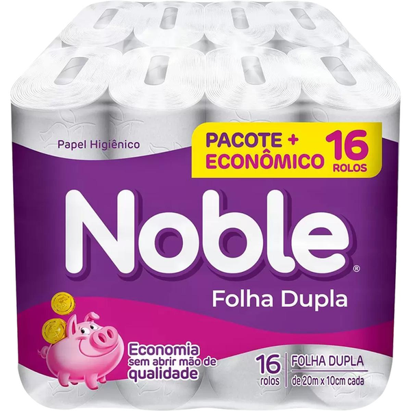 Papel Higiênico Noble 20m - Folha Dupla - Com 16 Rolos