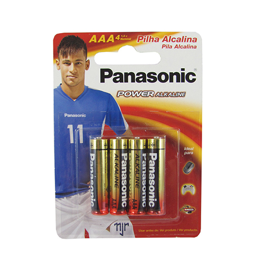 Pilha Alcalina AAA 1.5V LR03XAB/4B1 Panasonic (cartela com 4 UNID.) - CAR / 4