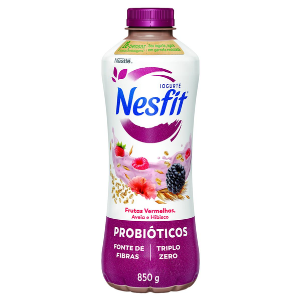 Iogurte NESFIT Frutas Vermelhas, Aveia e Hibisco Sem Lactose 850g