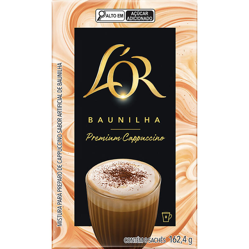 Cappuccino Solúvel Lo'r Baunilha 8x20,3g